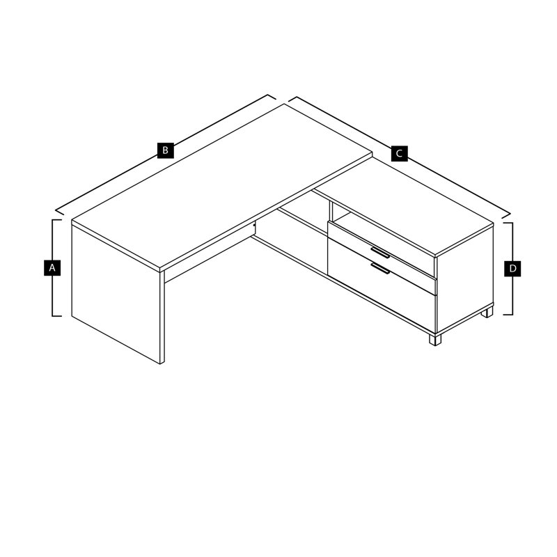 Upper Square™ DeSandre Reversible LShape Executive Desk & Reviews